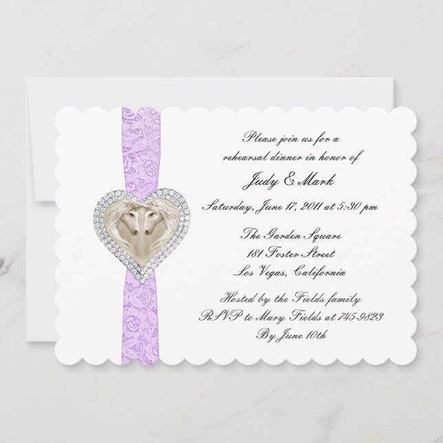 Invitation de dîner de répétition de dentelle viol (Devant)