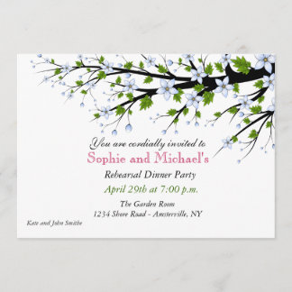 Invitation de dîner de répétition de fleurs de