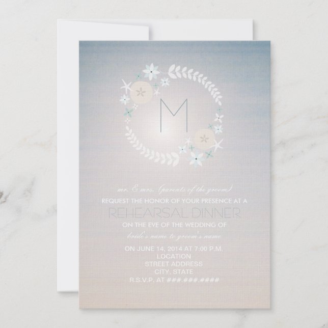 Invitation de dîner de répétition de mariage de (Devant)