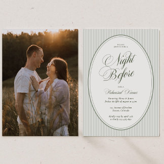 Invitation de dîner de répétition de mariage rayée