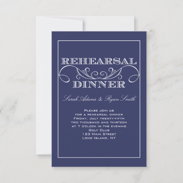 Invitation de dîner de répétition de marine de (Devant)