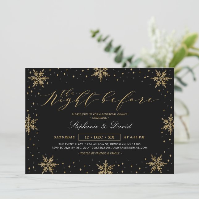 Invitation de dîner de répétition d'hiver Or & Noi (Debout devant)