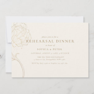 Invitation de dîner de répétition élégante pivoine