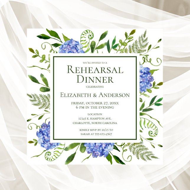 Invitation de dîner de répétition floral aux Horte (Créateur téléchargé)