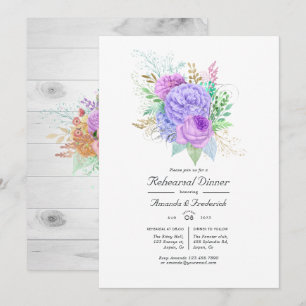 Invitation de dîner de répétition florale rustique