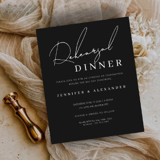 Invitation de dîner de répétition minimaliste de b