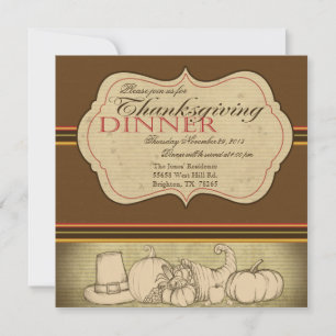 Invitation de dîner de thanksgiving