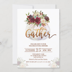 Invitation de dîner de Thanksgiving à la citrouill
