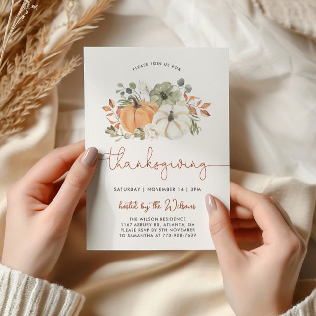Invitation de dîner de Thanksgiving à la citrouill (Créateur téléchargé)