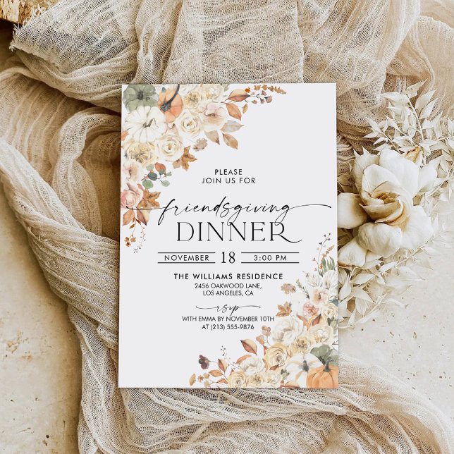 Invitation de dîner de Thanksgiving à la citrouill (Créateur téléchargé)