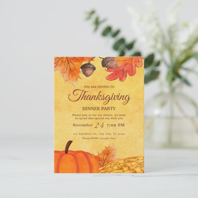 Invitation de dîner de Thanksgiving à la fête de l (Debout devant)