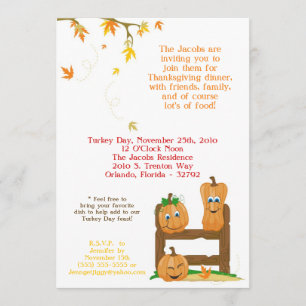 invitation de dîner de thanksgiving de l'automne