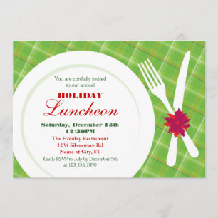 Invitation de dîner de vacances de couvert