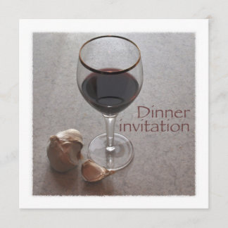 invitation de dîner de vin et d'ail