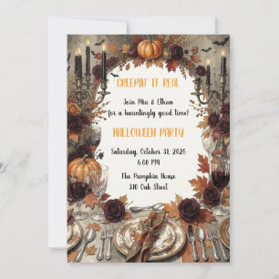 Invitation de dîner gothique d'automne