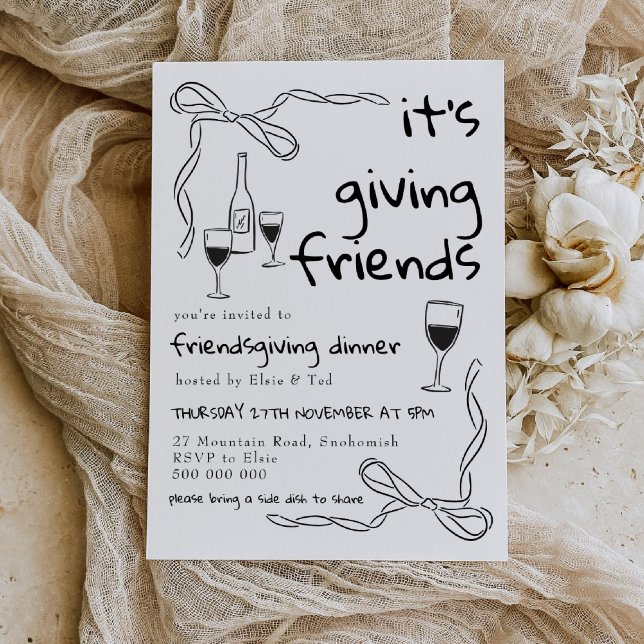 Invitation de dîner Whimsical Friendsgiving (Créateur téléchargé)