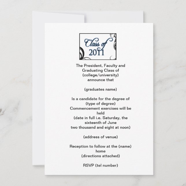 Invitation de diplôme (Devant)