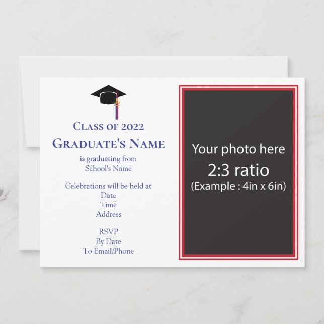 Invitation de diplôme avec Mortarboard (n'importe  (Devant)