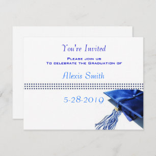 Invitation de diplôme - Casquette bleu et Tassel I