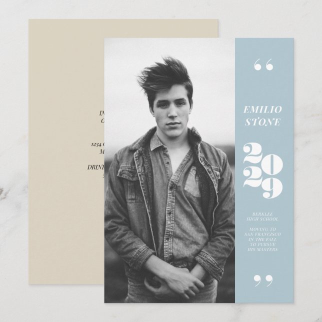 Invitation de diplôme de fin d'études (Devant / Derrière)