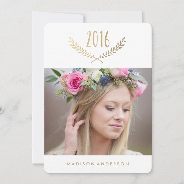 Invitation de diplôme de laurier doré (Devant)