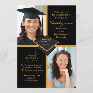 Invitation de diplôme de photographie Black & Gold