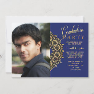 Invitation de diplôme de photographie Gold Bracket