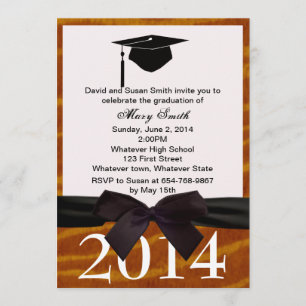 Invitation De Diplôme De Ruban Noir Et De Tigres