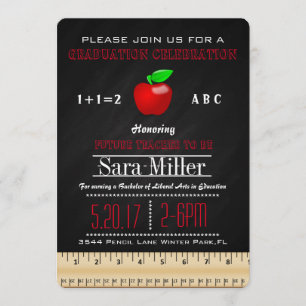 Invitation de diplômé de Ruler et Apple