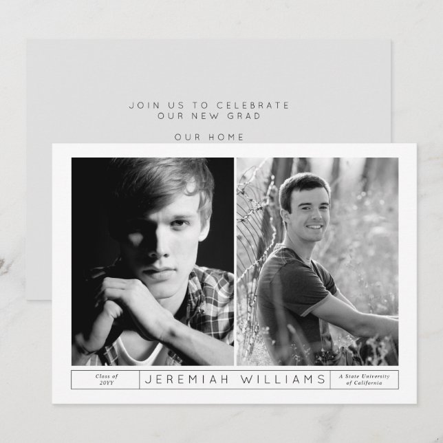 Invitation de diplôme de Yin et Yang (Devant / Derrière)