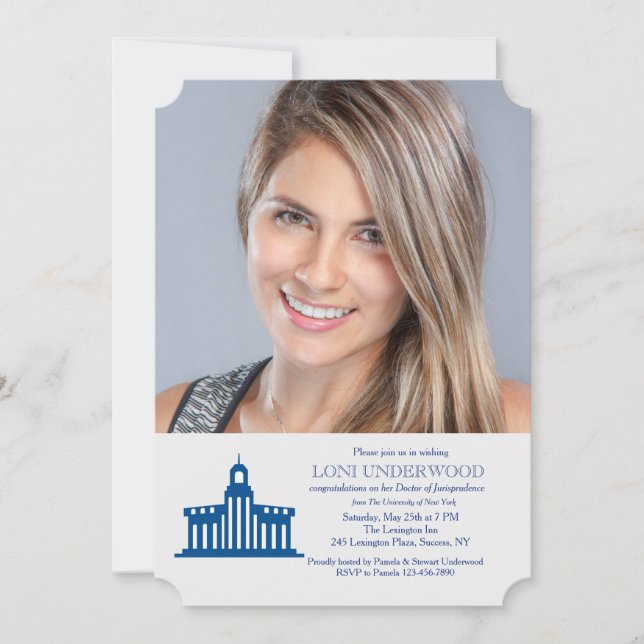 Invitation de diplôme en photographie du bâtiment  (Devant)