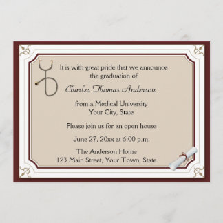 Invitation de diplôme en stéthoscope Médicale