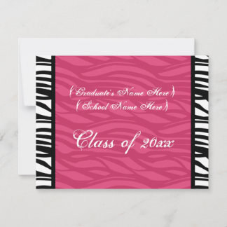 Invitation de diplôme féminin rose rose