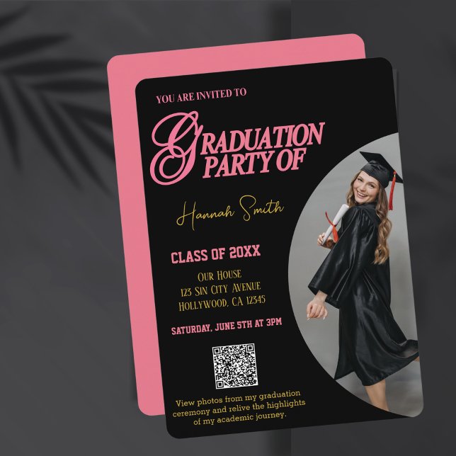 Invitation de diplôme, Photo personnalisée, Code Q (Créateur téléchargé)