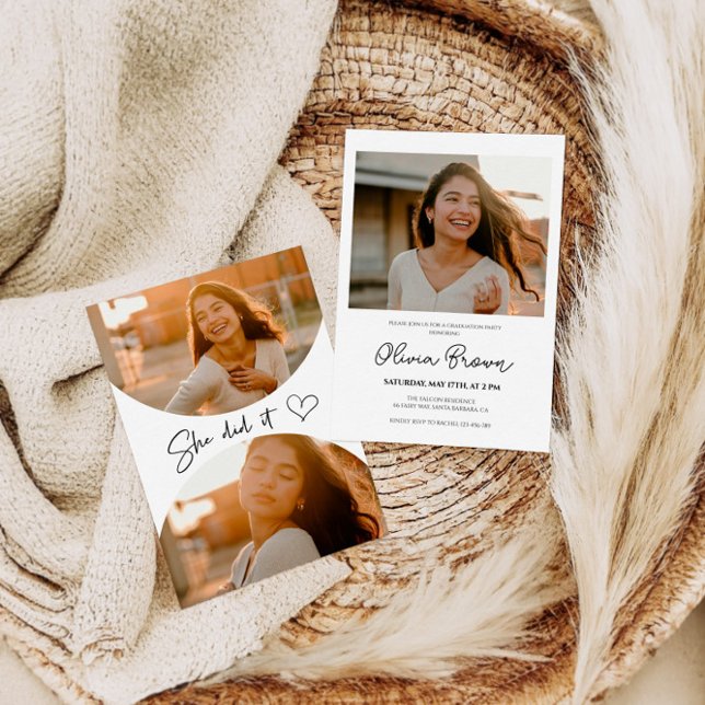 Invitation De Diplôme Supérieur, Elle L'A Fait (Créateur téléchargé)