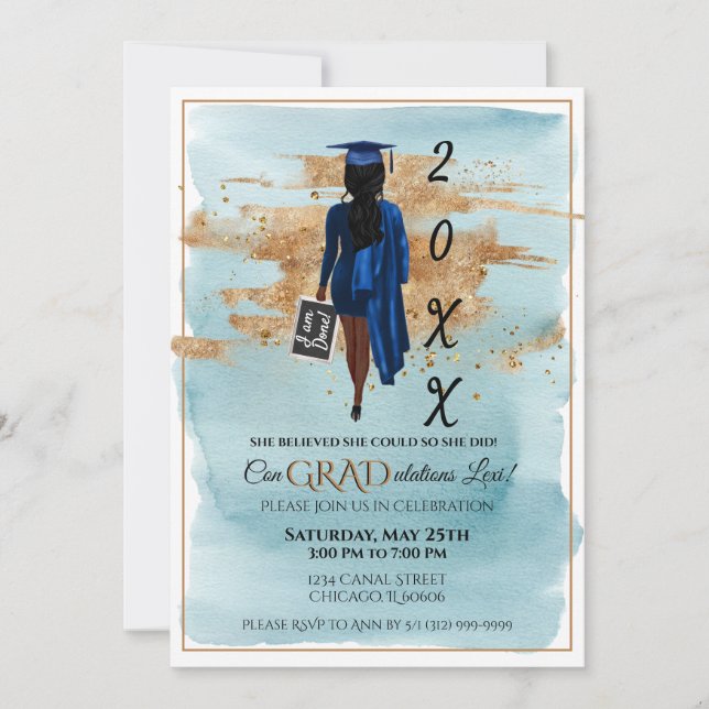 Invitation de diplômes afro-américains (peau noire (Devant)
