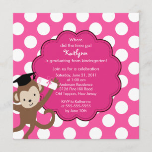 Invitation de diplômes d'études de singe pour les