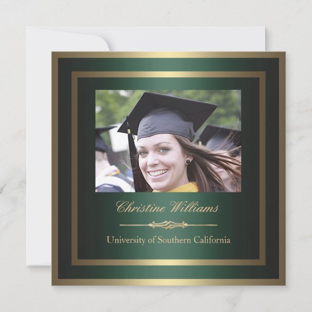 Invitation de diplômes Gold et Green (Devant)