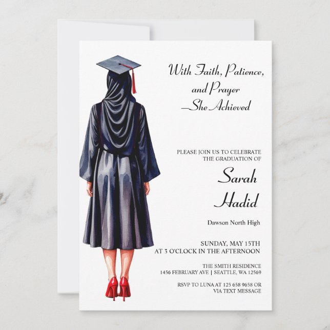 Invitation de diplômes musulmans du Hijabi (Devant)