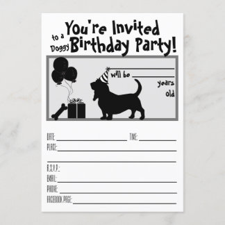 Invitation de Doggie Birthday Basset