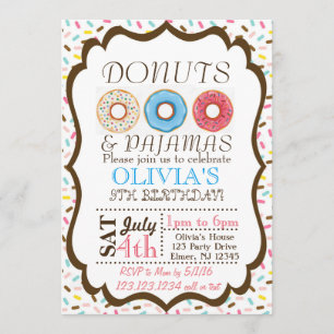 Invitation de Donut et de Pajamas