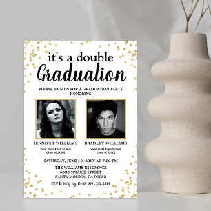 Invitation de double remise de diplôme avec deux p