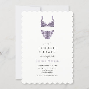 Invitation de douche à lingerie violet