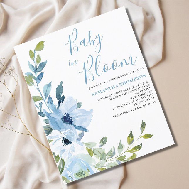 Invitation de douche bébé Budget Baby In Bloom Fle (Créateur téléchargé)