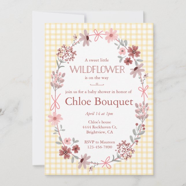 Invitation de douche bébé «Soleil de Marigold 016» (Devant)