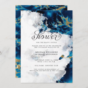 Invitation de douche   Blue Sapphire Watercolor Ge