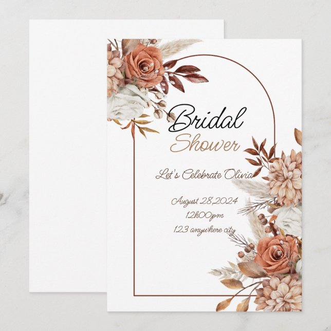 INVITATION DE DOUCHE BRIDAL (Devant / Derrière)