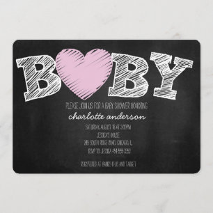 Invitation de douche Chevron pour bébé Love Chalkb