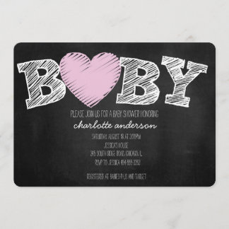 Invitation de douche Chevron pour bébé Love Chalkb