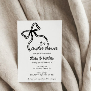 Invitation de douche Couple illustrée à la main